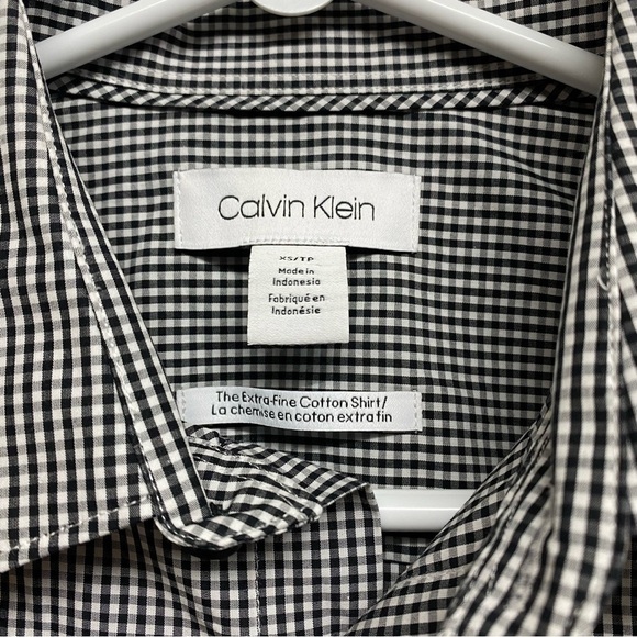 Calvin Klein Black And White Gingham Button Down Shirt Size XS - Picture 3 of 8